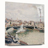 Acrylic print of a Camille Pissarro painting, featuring soft earth tones, ideal for dining room decor.