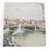 Black and white print of Camille Pissarro's painting on stretched canvas, suited for kitchen wall art or bedroom decor.
