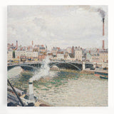 Black and white print of Camille Pissarro's painting on stretched canvas, ideal for kitchen wall art.