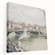 Camille Pissarro-inspired impressionist art on stretched canvas, featuring soft natural and earth tones.