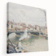 Camille Pissarro-inspired impressionist art on stretched canvas, featuring soft natural and earth tones.