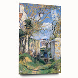 Acrylic print of a Camille Pissarro painting in soft earth tones, ideal for enhancing a dining room or bedroom ambiance.