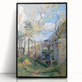 Large abstract wall art by Camille Pissarro in black frame, featuring mid-century modernist design.