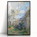 Large abstract wall art by Camille Pissarro in black frame, featuring mid-century modernist design.