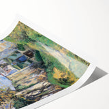 Extra large wall art of line art flowers in soft pastel shades on a rolled print, ideal for large living room wall decor.