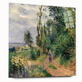 Acrylic print of Camille Pissarro's artwork, featuring muted earth tones and Impressionist style.
