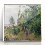 Art Deco poster featuring a Camille Pissarro painting, muted tones on acrylic, ideal for modern art wall decor in a nursery.