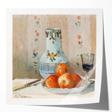 Extra large wall art print featuring a Camille Pissarro-inspired floral design, in soft pastel colors on glossy photo paper.