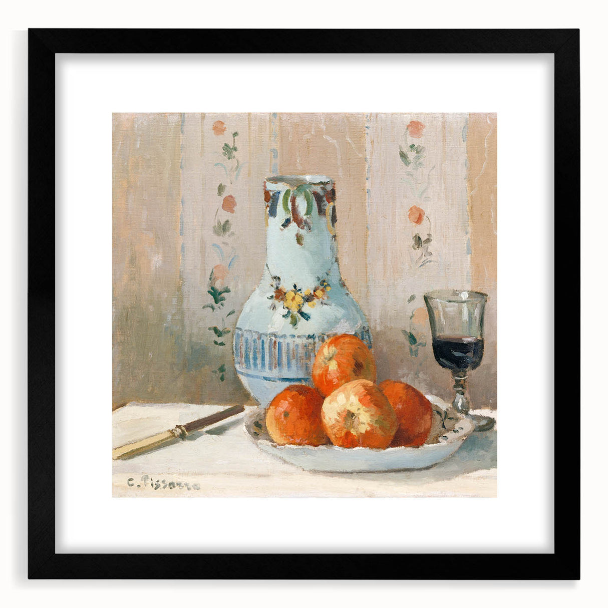 Colorful abstract art print featuring textured brushstrokes in vibrant hues, framed in black, ideal for living room decor.