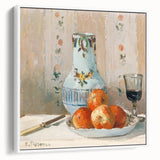 Vintage poster art of a colorful Camille Pissarro design on a large framed canvas, ideal for living room decor.