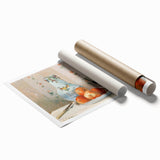 Rolled print of Camille Pissarro's impressionistic floral art in soft hues, ideal for classy bathroom wall art.