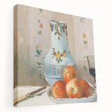 Side view of a stretched canvas featuring Camille Pissarro's impressionist artwork, ideal for kitchen wall art.