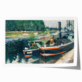 Extra large rolled print featuring a floral scene by Camille Pissarro in muted green and yellow tones.