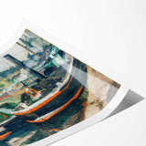 Extra large wall art featuring line art flowers in muted earth tones on a rolled print, suitable for large living room decor.