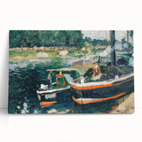 Black and white print of a street scene on stretched canvas, featuring a minimalist style.