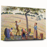 Acrylic print of Camille Pissarro's impressionist artwork in soft earth tones, ideal for bedroom or dining room decor.