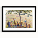 Extra large, textured abstract art print featuring vibrant, colorful strokes on a black framed canvas.