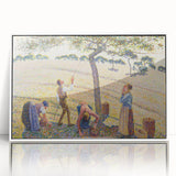 Acrylic print of Camille Pissarro's impressionist painting in white frame, ideal for nursery wall art with soft pastel hues.