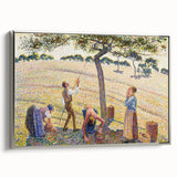 Landscape art painting by Camille Pissarro, featuring colorful rural scene on framed canvas, ideal for vintage decor.