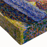 Large art depicting a black and white landscape painting on stretched canvas, suitable for bedroom wall decor.