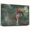 Acrylic print of Camille Pissarro's impressionist artwork, featuring soft earth tones, ideal for dining room ambiance.