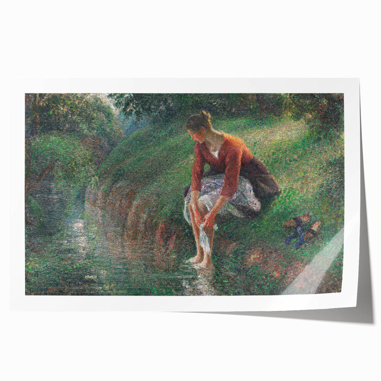 Rolled print of Camille Pissarro's floral art in soft pastel shades, ideal for art wall dining room decor.