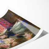 Extra large wall art featuring line art flowers in black and white on a rolled print, ideal for large living room decor.