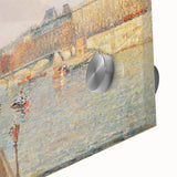 Mid-century modernist art by Camille Pissarro featuring abstract design in muted earth tones on acrylic glass.