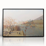 Large abstract wall art print featuring a mid-century modernist design in black and white tones, framed in acrylic.