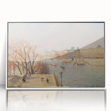 Art deco poster of a colorful Camille Pissarro painting, in a white acrylic frame, ideal for nursery wall art.