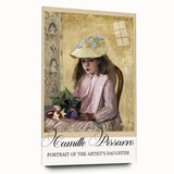 Side view of a Camille Pissarro-inspired acrylic glass print featuring soft pastel colors.