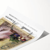 Extra large wall art featuring line art flowers in subtle shades, printed on a rolled canvas.