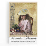 Black and white print of Camille Pissarro's painting on stretched canvas, suitable as kitchen wall art or for a bedroom.