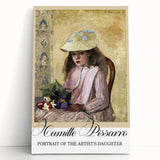 Large black and white print of a Camille Pissarro painting on stretched canvas, ideal for kitchen art.