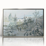 Mid-century modernist art by Camille Pissarro, featuring muted earth tones on a framed acrylic, ideal for nursery wall art.