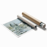 Extra large rolled print of a Camille Pissarro floral painting in soft pastel shades.