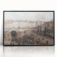 Large abstract wall art by Camille Pissarro in black frame, featuring mid-century modernist style.