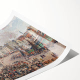 Extra large wall art featuring line art flowers in muted colors on a rolled canvas, suitable for large living room decor.