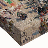 Black and white landscape painting on stretched canvas depicting a serene rural scene, ideal for bedroom wall art.