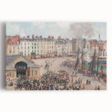 Black and white stretched canvas print of a rural landscape, ideal for kitchen wall art.