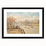 Extra large abstract art print of a colorful, textured scene on black framed canvas, ideal for living room decor.