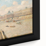 Extra large framed canvas featuring a close-up of Camille Pissarro's textured, colorful art, ideal for living room decor.