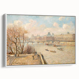 Framed canvas of a vintage poster art featuring a colorful Camille Pissarro design, ideal for living room decor.