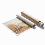 Extra large rolled print of a Camille Pissarro floral art, featuring soft pastel hues, ideal for classy bathroom wall art.