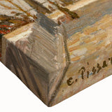 Black and white landscape art painting on a large stretched canvas, featuring a rural scene, ideal for bedroom wall decor.