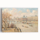 Black and white painting of a busy street scene on large stretched canvas, suitable for kitchen wall art.