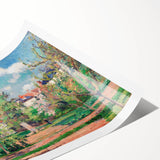 Extra large wall art featuring line art flowers in soft pastel shades on a rolled canvas.