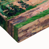 Black and white landscape art painting on stretched canvas, featuring rolling hills, ideal for bedroom decor.