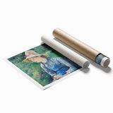 Extra large rolled print of Camille Pissarro's floral art in pastel shades, ideal for classy bathroom wall art.