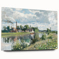 Acrylic print of Camille Pissarro's impressionist artwork with vibrant colors, ideal for bedroom or dining room decor.